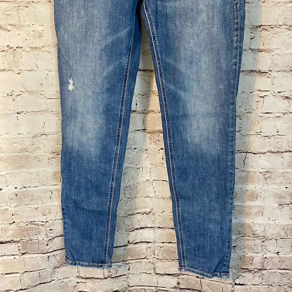 Silver Jeans Co. Women's Blue Medium Wash Light Distress Skinny Jeans Size 29 - Picture 2 of 10